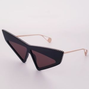 GUCCI Hollywood Forever Black Brown Mask Sunglasses NEW AUTHENTIC